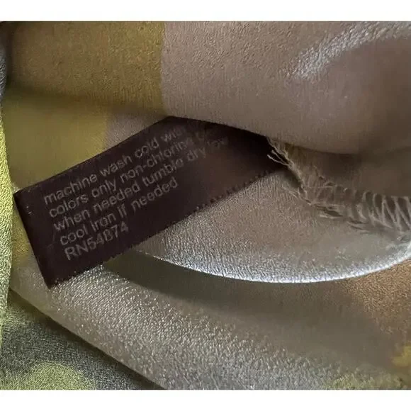 The Limited Yellow Gray Ruffled Blouse Tank Top Size Medium - Picture 4 of 5